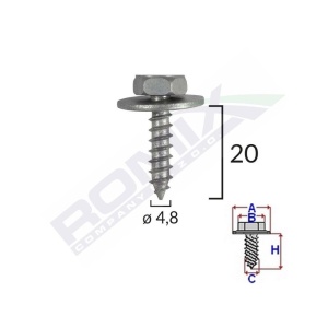 SURUB FIXARE ELEMENTE MOTOR PENTRU TOYOTA 4.8X20MM SET 10 BUC - Img 2