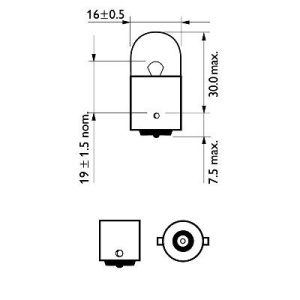 BEC AUXILIAR R10W 12V SET 10 buc PHILIPS - Img 2