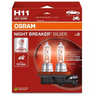 Bec Halogen Osram Night Breaker Laser H11 | 12V - PGJ19-2 - Set 2 buc