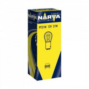 BEC SEMNALIZARE 12V PY21W GALBEN SET 10 BUC NARVA - Img 2