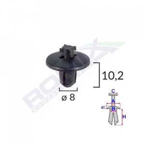 CLIPS FIXARE ELEMENTE ROATA PENTRU CITROEN/PEUGEOT 8X10.2 - NEGRU SET 10 BUC