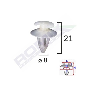 CLIPS TAPITERIE PENTRU AUDI/BMW/VW - ALB SET 10 BUC - Img 2