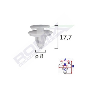 CLIPS TAPITERIE PENTRU FIAT/LANCIA/ALFA ROMEO/RENAULT - ALB SET 25 BUC - Img 2