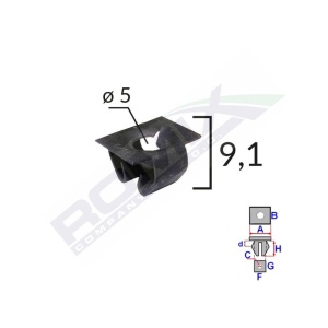 CLIPS TAPITERIE PENTRU GRUP VAG AUDI MERCEDES - NEGRU SET 10 BUC - Img 2