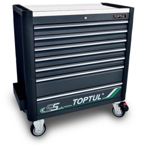 Dulap scule Toptul echipat 340 piese; 7 sertare