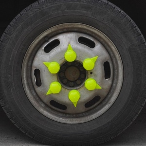 SET 10 BUCATI CAPAC PLASTIC PENTRU PREZON ROATA CU INDICATOR 33 MM NEON GALBEN 41 MM - Img 2