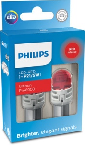 SET 2 BECURI AUXILIARE CU LED 12V P21/5W Ultinon Pro6000SI RED PHILIPS - Img 3