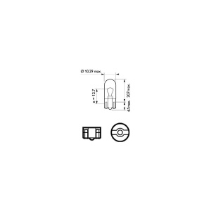 SET 2 BECURI FARA SOCLU W5W 12V PHILIPS(blister)