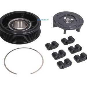 Set fulie si ambreiaj compresor AC DENSO 6SEL14C, 6SEU12C, 6SEU14C, 6SEU16, 7SEU16C, 7SEU17C 6pk 100mm Audi A4, A5, A6, A8, Q5, Q7