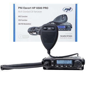 STATIE RADIO CB PNI ESCORT HP 6500 PRO, MULTI-STANDARD, VOX, NRC, 4W, AM-FM, 12V, SQ, ASQ, MUFA DE BRICHETA INCLUSA