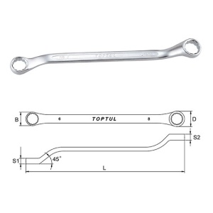 Cheie inelara cotita 45 grade in inch 1 / 2x9 / 16