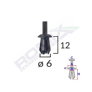 CLIPS FIXARE ELEMENTE EXTERIOARE PENTRU OPEL 8X12MM - NEGRU SET 10 BUC - Img 2