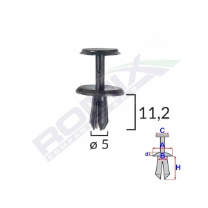 CLIPS FIXARE PENTRU MERCEDES 5X11.2MM - NEGRU SET 10 BUC