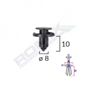 CLIPS FIXARE PENTRU NISSAN/TOYOTA/LEXUS/SUZUKI 8X10MM - NEGRU SET 10 BUC - Img 2