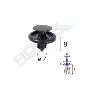 CLIPS FIXARE PENTRU TOYOTA/CITROEN/LEXUS 7X8MM - NEGRU SET 10 BUC - Img 2