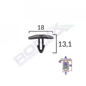 CLIPS GARNITURA PENTRU CITROEN FIAT PEUGEOT 18X13.1MM - NEGRU SET 10 BUC - Img 2