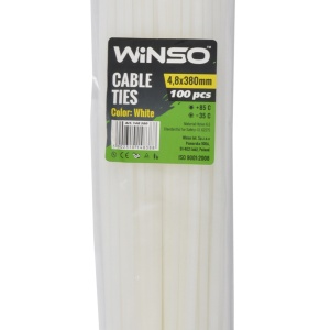 Coliere plastic 4,8x380 Alb - Set 100 buc
