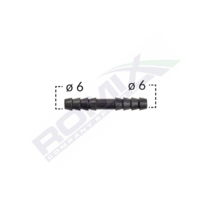 CONECTOR DREPT FURTUN CONDUCTE 6MM - NEGRU SET 10 BUC - Img 1