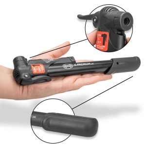 MINI POMPA MANUALA CU MANOMETRU PREMIUM PENTRU BICICLETE - Img 4