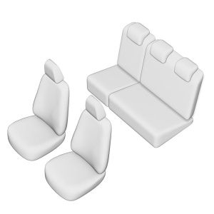 SET HUSE SCAUN UMBRELLA PENTRU DACIA LOGAN MCV 5 LOCURI 2004-2013 (BANCHETA FRACTIONATA) CU TETIERE SPATE IN FORMA DE L - Img 2