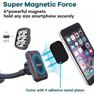 SUPORT TELEFON MAGNETIC AUTO CU FIXARE PE PARBRIZ CU VENTUZA - Img 6