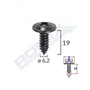 SURUB CU CAP INCRUCISAT DIAMETRU 6.2MM LUNGIME 19MM SET 10 BUC - Img 1