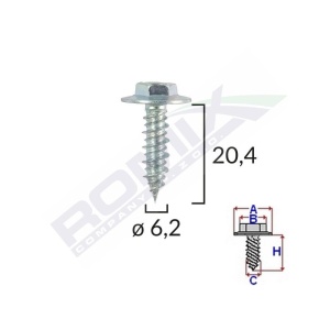 SURUB CU SAIBA ALFA ROMEO FIAT 6.2X20.4MM SET 10 BUC - Img 2