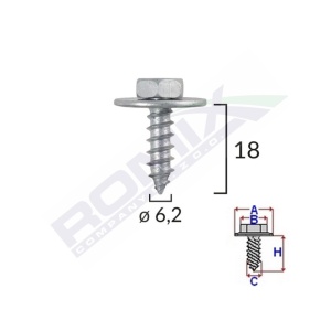 SURUB FIXARE ELEMENTE MOTOR PENTRU TOYOTA 6.2X18MM SET 10 BUC - Img 2