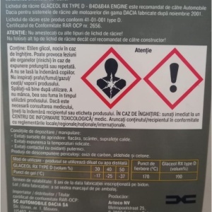 Antigel Concentrat RX-TYPE D Verde 1L (B4D/B4A) - ORIGINAL DACIA - Img 2