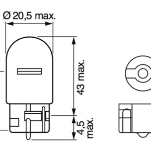 BEC 12V W21W 21W PURE LIGHT SET 10 BUC BOSCH - Img 5