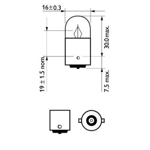 BEC AUXILIAR R5W BA15s 12V SET 10 buc PHILIPS - Img 3