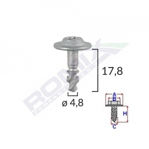 CLIPS CAPAC MOTOR PENTRU BMW/AUDI 4.8X14.8MM - NEGRU SET 10 BUC - Img 2