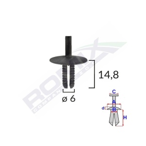 CLIPS FIXARE PENTRU BMW 6X14.8MM - NEGRU SET 10 BUC - Img 1