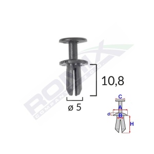 CLIPS FIXARE PENTRU GRUP VAG 5X10.8MM NEGRU - SET 10 BUC - Img 2
