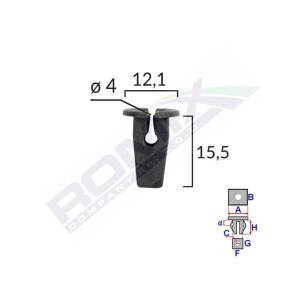 CLIPS FIXARE PENTRU VW SKODA - NEGRU SET 10 BUC - Img 2