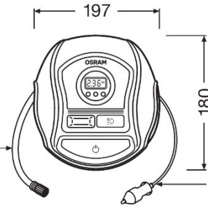 Compresor auto 12V 120W cu afisaj digital TYREINFLATE 450 OSRAM - Img 3