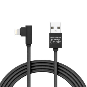 Delight - Cablu de date Iphone si Ipad - Lightning, Gamer, execuţie 90° - negru, 2m, 2A
