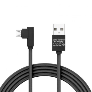 Delight - Cablu de date Micro USB, Gamer, execuţie 90° - negru, 2m -2A