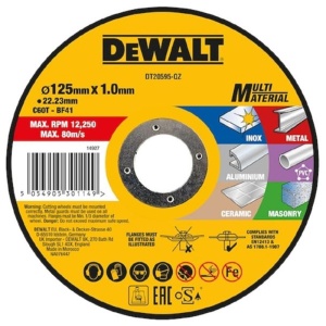 Disc DeWalt taiere multi-material, drept, 125x22.2x1.0 mm