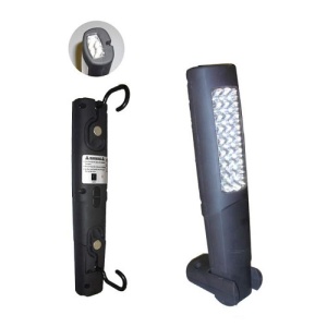 LAMPA DE LUCRU PORTABILA 24+6 LEDURI DUBLU MAGNETICA. SUPORT SI BAZA METALICA JBM