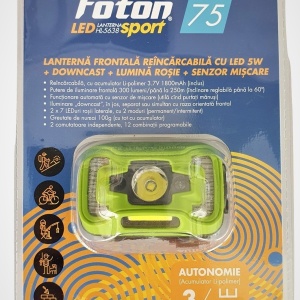Lanterna frontala cu senzor Foton Sport HL5638 5W+COB 300 lumeni