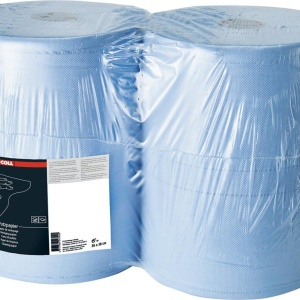 Rola de hartie albastra, 2 straturi, 1000 hartii, 38x36cm, (1 rola), E-COLL
