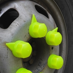 SET 10 BUCATI CAPAC PLASTIC PENTRU PREZON ROATA CU INDICATOR 33 MM NEON GALBEN 54.5 MM - Img 8