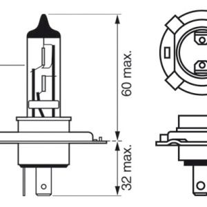 SET 2 BECURI 12V H4 60W / 55W PURE LIGHT BOSCH - Img 2