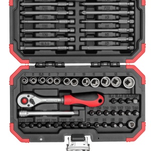 Set biti 1/4 cu clichet reversibil 51 piese,