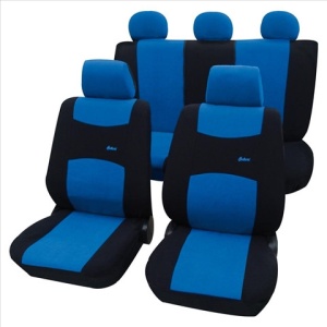 SET COMPLET HUSE SCAUNE (FATA+SPATE) ALBASTRU/NEGRU PETEX.