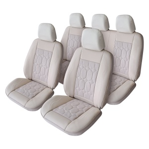 SET HUSE SCAUN EXCLUSIVE LEATHER SI ALCANTARA BEJ - Img 1