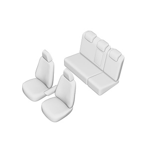 SET HUSE SCAUN UMBRELLA PENTRU RENAULT FLUENCE 2009-2016 (BANCHETA FRACTIONATA) CU TETIERE SPATE IN FORMA DE L - Img 1
