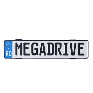 SUPORT NUMAR INMATRICULARE MEGA DRIVE FARA RAME SET 4 BUC (FATA + SPATE) NEGRU - Img 2