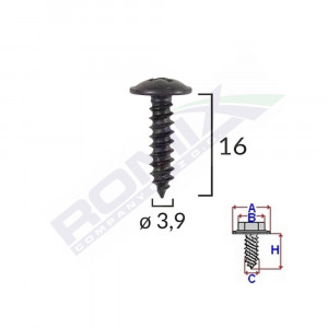 SURUB UNIVERSAL FIXARE NEGRU 3.9X16MM SET 25 BUC - Img 2